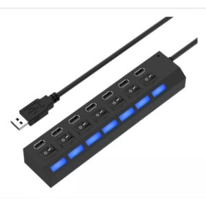 Hub USB 7 Portas com Chave Seletora – Adaptador Extensor 2.0