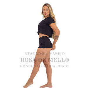 Baby Dool Americano Pijama Feminino Botão Bloqueira Short Doll Tecido Canelado Luxo Plus Size Adulto