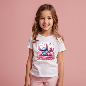 Camiseta T-shirt Blusa INFANTIL Menina LILO Moda Gringa Kids SUBLIMAÇÃO