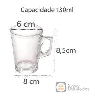 Canecas 130 ml Xícara Capuccino kit 6 unidades Nespresso Dolce Gusto Vidro Café