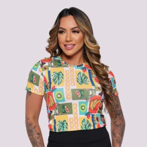 Blusa Tshirt Feminina – Quadrado Frutas