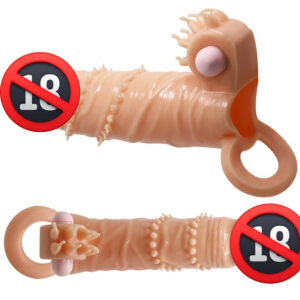 Capa Peniana com Vibração Cyberskin Realistica Aumento Extensor peniano SexyShop