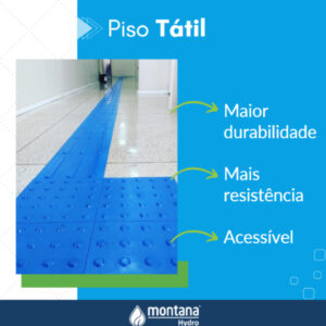Piso Tátil Alerta 25x25cm kit com 05 peças Montana Hydro
