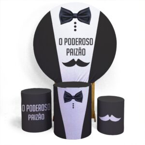 Painel Redondo + Trio Capas De Cilindro Sublimados Dia dos Pais