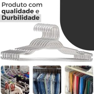 Cabides Kit 30 Unidades De Acrilico Transparente Adulto