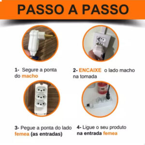 Extensão Elétrica para Air Fryer 1,5 Metros 10a/20a Bivolt