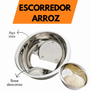 Escorredor de Arroz Escorredor de Massas Macarrão Aço Inox Multiuso Cozinha
