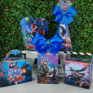 KIT FESTA HOMEM ARANHA PRETO MILES MORALES CAIXINHAS PERSONALIZADA LEMBRANCINHA PEGUE E MONTE