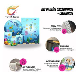 Painel Redondo E Capas De Cilindro Sublimados Patrulha Canina