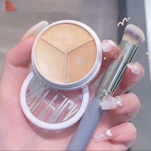 BASE MAFFICK E PINCEL HOT 3 PALETA DE CORES CORRETIVO MAQUIAGEM PROFISSIONAL CORREÇÃO DA FACE DO CONTORNO