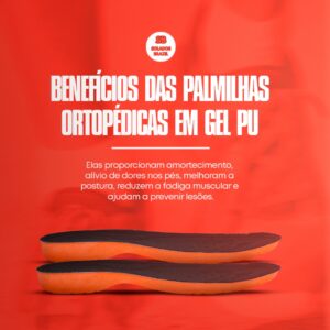 Kit 2x Pares Palmilha Gel Ortopédica Anatômica Confort Silicone Anti-impacto para tênis e Coturnos