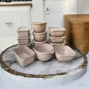 Kit 12 Potes de Plásticos Organizador Para Cozinha Vasilha Bowl Para Armazenamento