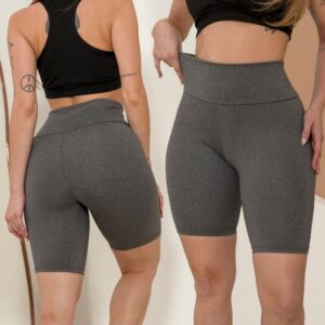 Kit 2 Bermuda Legging Feminina Fitness Cintura Alta Academia Esportiva