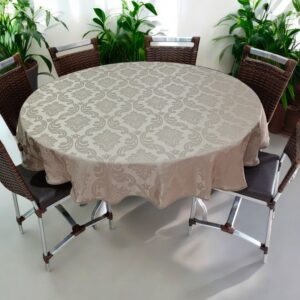 TOALHA FORRO DE MESA REDONDA 6 CADEIRAS 1,80M EM JACQUARD