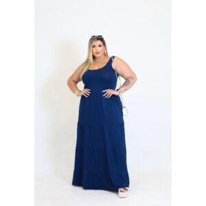 VESTIDO FEMININO PLUS SIZE LONGO LISO DE VISCOLYCRA – MALHA – REGATA – BÁSICO CONFORTÁVEL – G1, G2 E G3