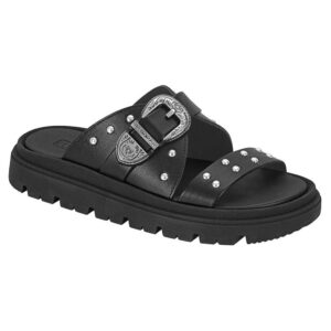 Sandália Papete Feminina Birken Chienlo Moleca Fivela Preto Confortável Original