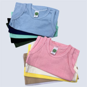 Kit 5 Regatas Bebê Malha 100% Algodão Feminino E Masculino
