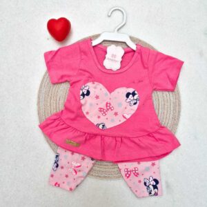 Conjunto de Legue e Blusa Bebê Menina Manga Curta Roupa Infantil