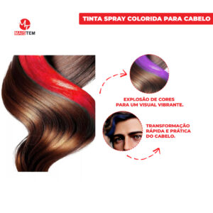 Tinta Spray Colorida para Cabelo Tinta da Alegria Cabelo Maluco 150ml Grande Tinta Carnaval Cosplay