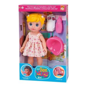 BONECA FAZ XIXI DE VERDADE MAMADEIRA FRALDA PENIQUINHO BEE HUGS MENINA BEE TOYS