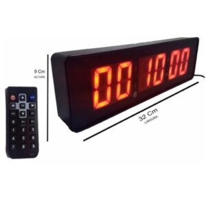 Relógio Digital de Parede com Cronometro e Controle Slim 32CM