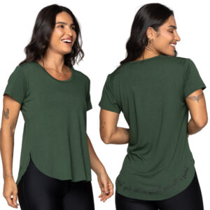 BLUSA TAPA BUMBUM ACADEMIA FITNESS LONG LINE COMPRIDA FRASES LEVE RESPIRÁVEL TREINO CORRIDA KARINA