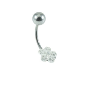 Piercing Umbigo Flor Marguerita Prata925legitima