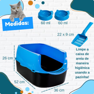Caixa de Areia Banheiro para Gatos Reforçada Sanitário Furba Sandbox Tamanho Slim e Grande