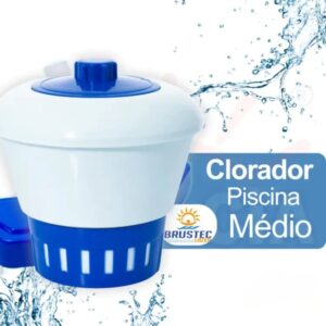 Clorador + 1 kg Cloro Pastilha para Piscina – 5 Pastilhas de 200g + Dosador de Cloro Flutuante