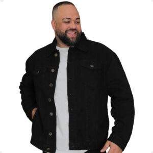 Jaqueta Plus Size Masculina Jeans Sarja Fit Colorida Casual