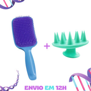 Kit Beauty – 1 Escova Raquete e 1 Escova Massageadora
