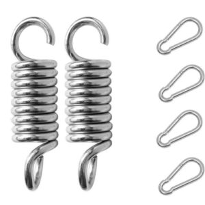 Kit 2 Molas + 4 Mosquetões Para Rede Cadeira Balanço 150kg