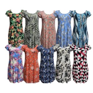 Kit 3 Vestidos Feminino Malha Fria Verão Lindas Estampas Adulto Liganet
