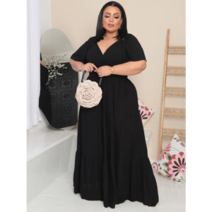 Vestido Longo Plus Size Transpasado Na Frente Tendencia Moda Evangelica Vestido De Festa