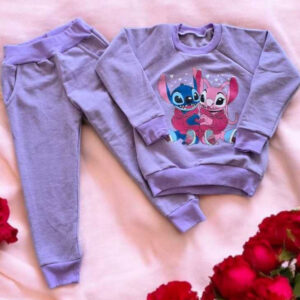 Conjunto Infantil Stitch de frio Feminino Agasalho Infantil de Menina