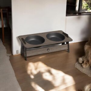 Comedouro Elevado Para Gato e Cachorro Com 1 Tigela e 2 Tigelas MDF
