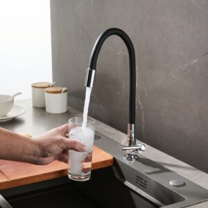 Torneira para pia de cozinha Gourmet Deluxe chuveiro preto flexível de 360 graus preto