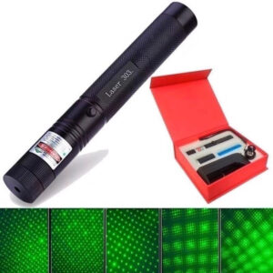 Caneta Laser Laser Pointer Verde com Bateria Recarregável com Chave de Segurança Laser