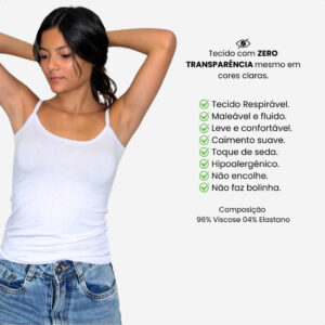 Blusa Regata Alcinha Feminina Básica Viscolycra Alça Fina Blusinha Confortável