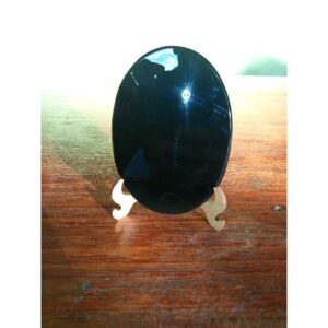 espelho obisidiana negra base 8 cm