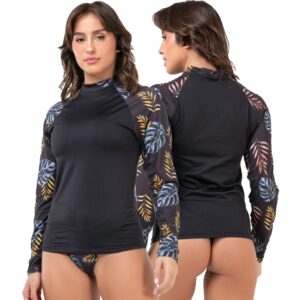 BLUSA TÉRMICA FEMININA PROTEÇÃO UV MANGA LONGA ESTAMPADA MODA PRAIA VERÃO 2022 031