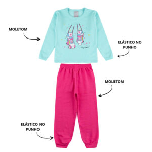 Conjunto infantil Menina MOLETOM bebê blusa calça kit Feminina frio