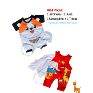 Jardineira Macaquinho Bebê 0-3 meses | Macacão Bebê I Roupa bebê I Roupa infantil