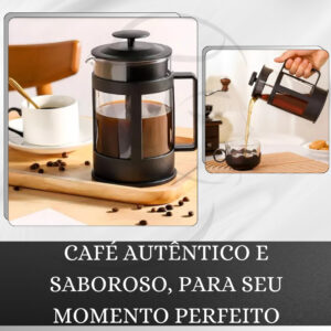Cafeteira Prensa Francesa 600/300ml Cremeira Amante Café Chá Artesanal Leite Cremoso Chef Cozinha