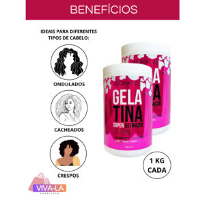 Kit Gelatinas Capilar Super Definição Cabelos Cacheado Hidralize 1kg Cada
