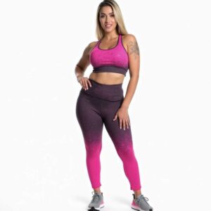 Calça Legging Degradê Feminina Fitness Leg para Academia Ginastica Caminhada Cintura Alta Suplex
