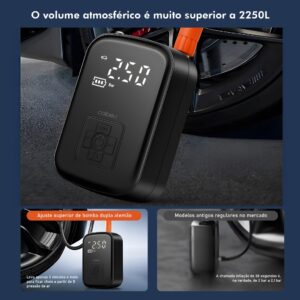 COIBEU Compressor de Ar Portátil Inteligente AI Bomba Digital Carro Bicicleta Moto Modos Automáticos