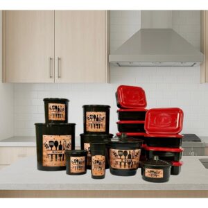 KIT POTES PORTA MANTIMENTOS 5 PECAS DECORACAO COZINHA