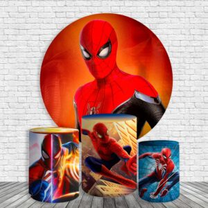 Capas de Decoração Painel e Cilindros Para Herói Aranha Vermelho Tecido com Elástico