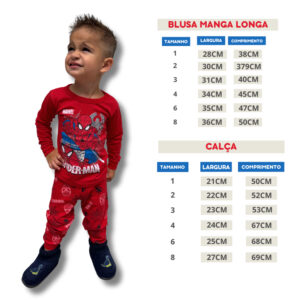 Kit 3 Conjuntos Pijama Inverno Masculino/Menino Infantil 3 Blusas Manga Longa + 3 Calças Roupa Frio